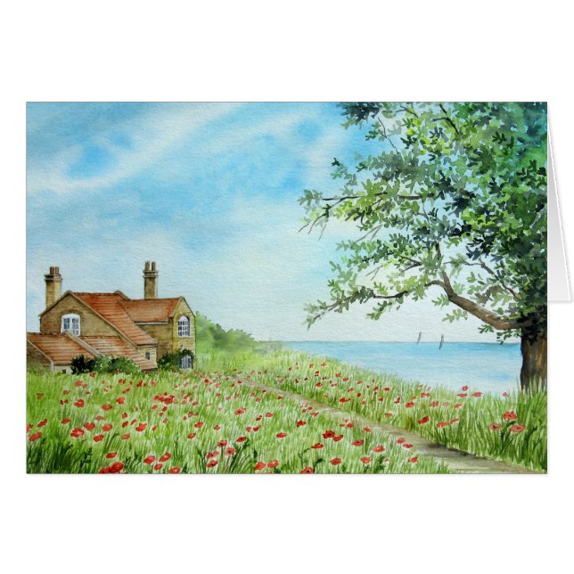 Campo de amapola, paisaje costero (Anverso (Horizontal))