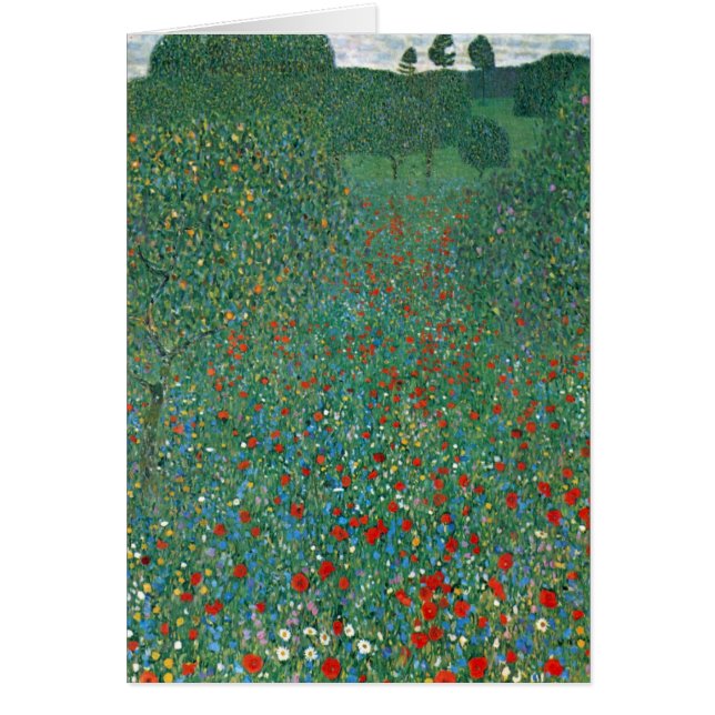 Campo de amapola por Gustav Klimt, Art Nouveau vin (Frente)