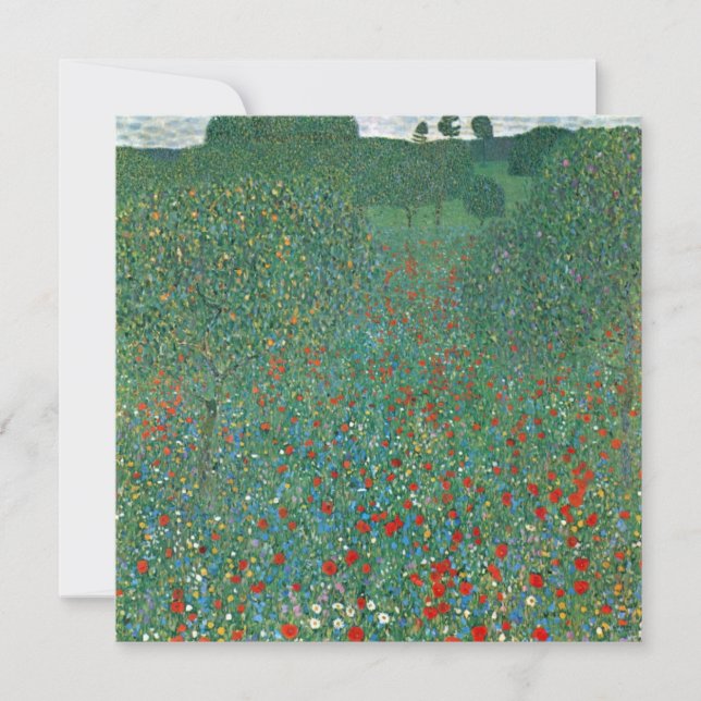 Campo de amapola por Gustav Klimt, Art Nouveau vin (Anverso)
