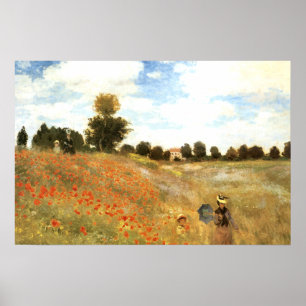 Campo de amapolas en Argenteuil, Póster de Monet