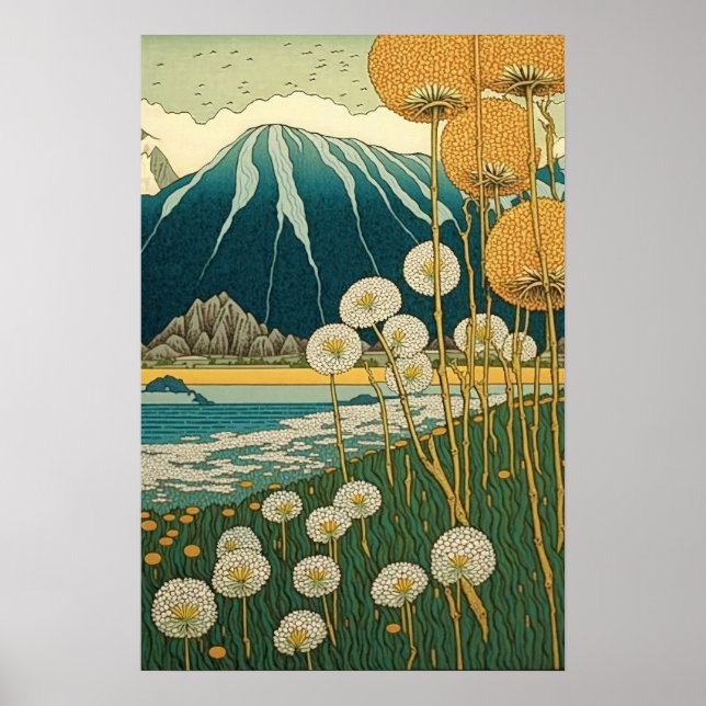 Campo de arte japonés de Dandelions (Frente)