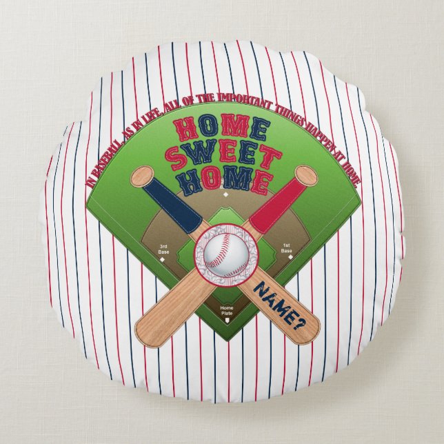 Campo de béisbol, Cojín decorativo Hogar 01 Ronda (Anverso)
