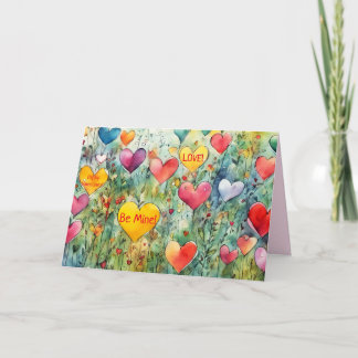 CAMPO DE CORAZÓN TARJETA DE VALENTINA DE NIÑOS GRA