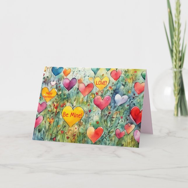 CAMPO DE CORAZÓN TARJETA DE VALENTINA DE NIÑOS GRA (Anverso)