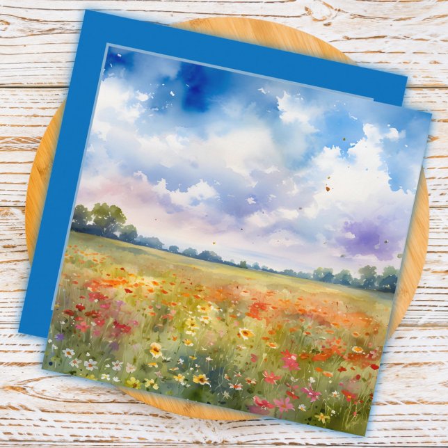 campo de flores acuarela con nubes Gracias (Subido por el creador)