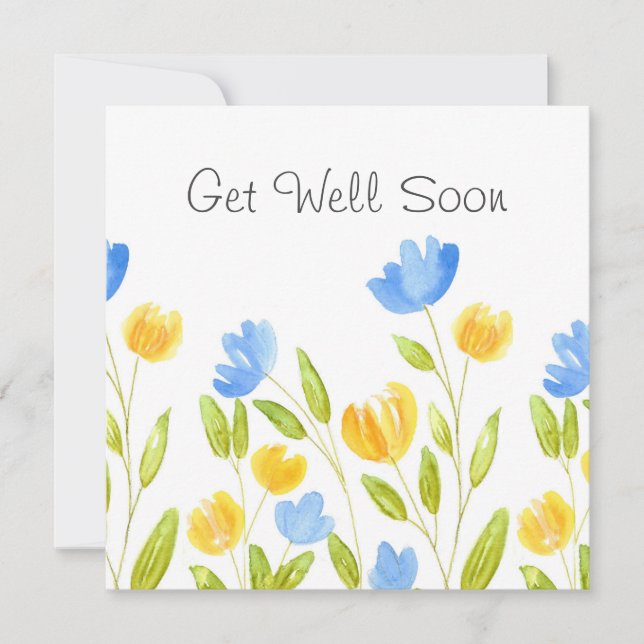 Campo de flores azules amarillas (Anverso)