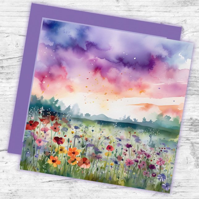 campo de flores con nubes en acuarela Gracias (Subido por el creador)