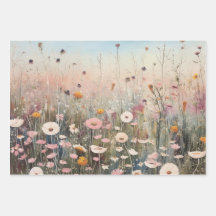 Campo de flores silvestres Envoltura de papel Plan