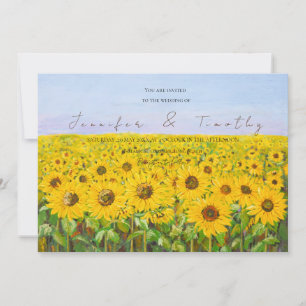 Campo de girasol de invitación a la boda