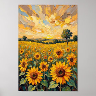 Campo de Girasoles Vintage Arte Campestre