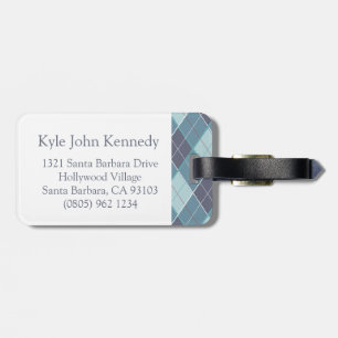 Campo de golf Argyle etiqueta azul verde azulado