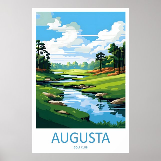 Campo de Golf Augusta Impresión de Viaje Arte de P (Frente)