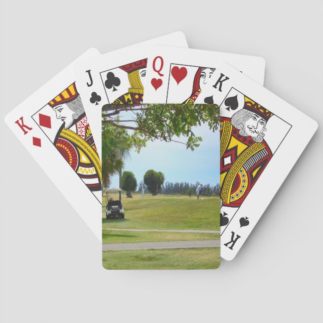 Campo de golf, Cartas de Juego de Cart & Golfer (Reverso)