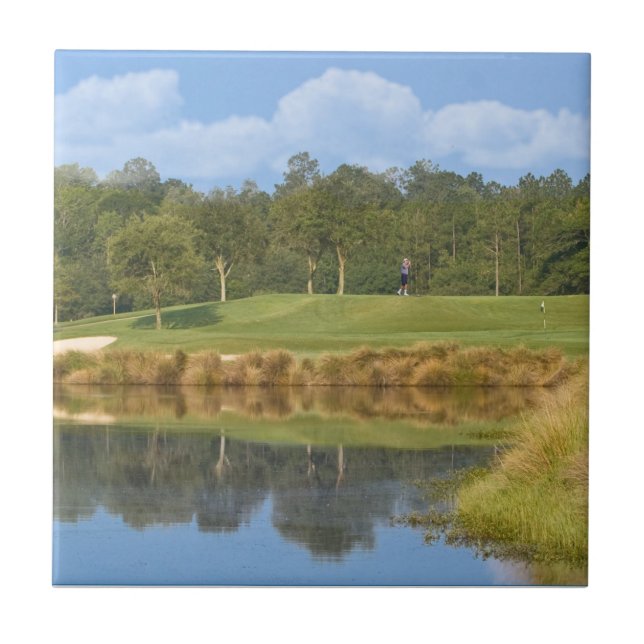 Campo de golf en la teja verde (Frente)