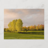 Campo de golf en postal otoño