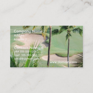 Campo de golf en tarjetas de visita de las zonas