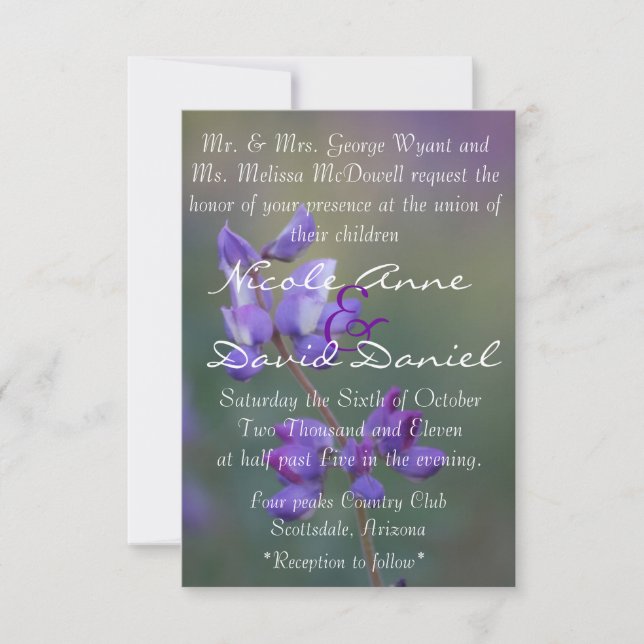 campo de la invitación del Lupine (Anverso)