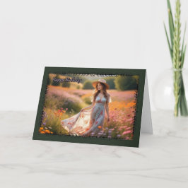 Campo de la tarjeta de cumpleaños de la mujer silv