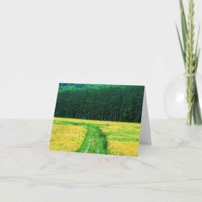 Campo De Las Flores Amarillas Tarjeta De Nota De A (Anverso)