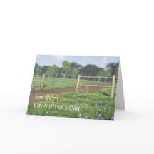 Campo de los Bluebonnets - Tarjeta del Día de la M