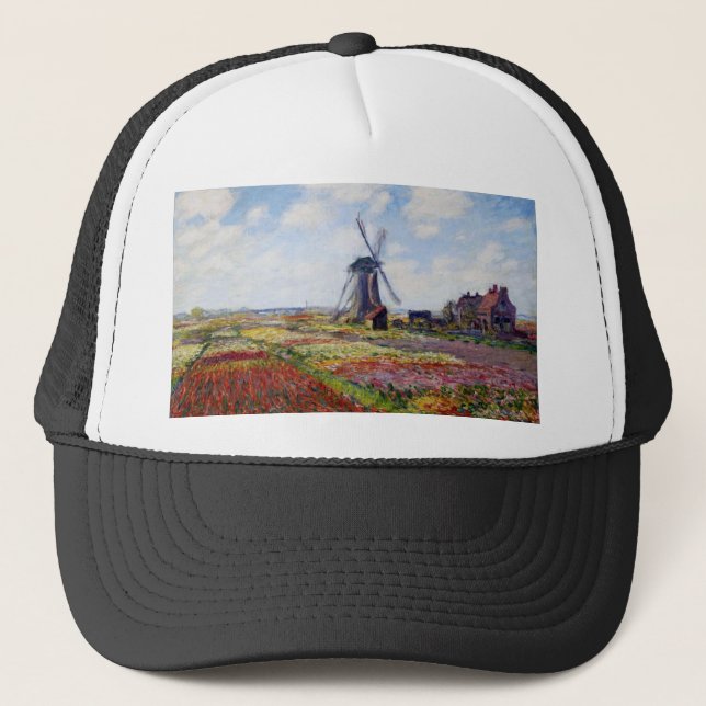 Campo de Monet de tulipanes con el gorra del (Anverso)