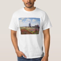 Campo de Monet de tulipanes con la camiseta del