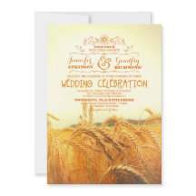 campo de trigo amarillo invitaciones a bodas rústi