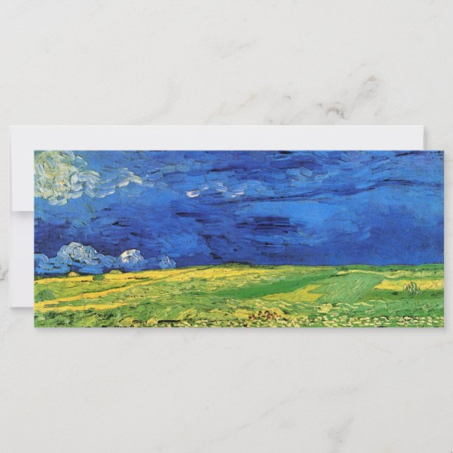 Campo de trigo bajo cielo nublado por Vincent van  (Anverso)