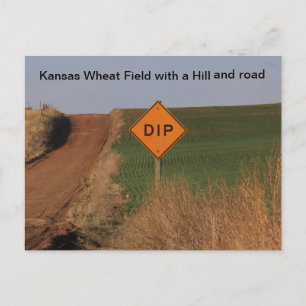 ¡Campo de trigo de Kansas con tarjeta postal de co