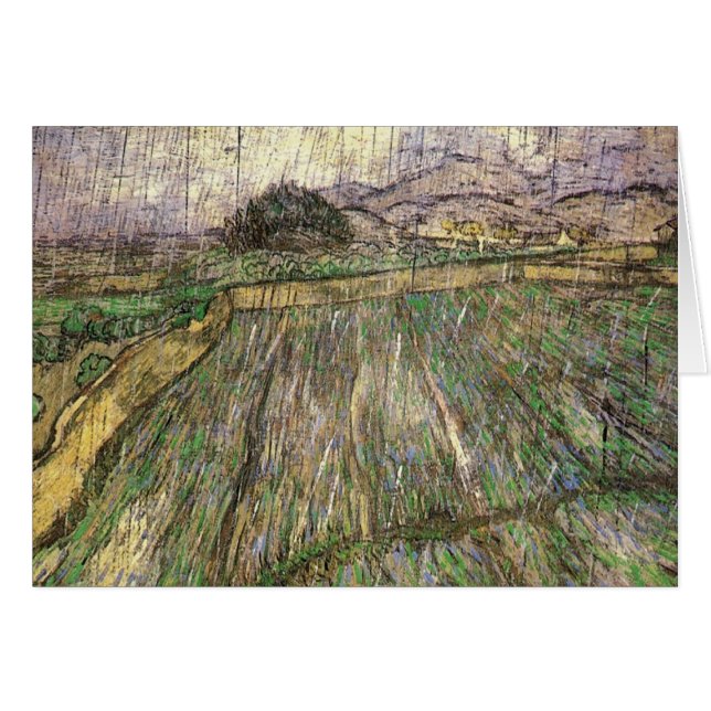 Campo de trigo en lluvia (F650) Bella Artes Van Go (Anverso (Horizontal))