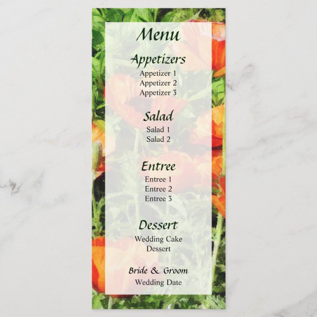 Campo del menú de los Poppies rojos... (Anverso)