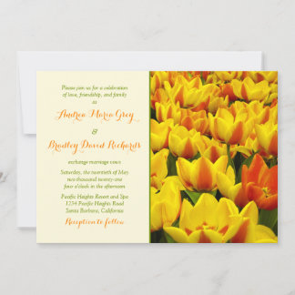 Campo Naranja amarillo de la invitación a la boda 
