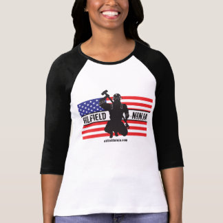 Campo petrolífero Ninja de las señoras 3/4 camisa