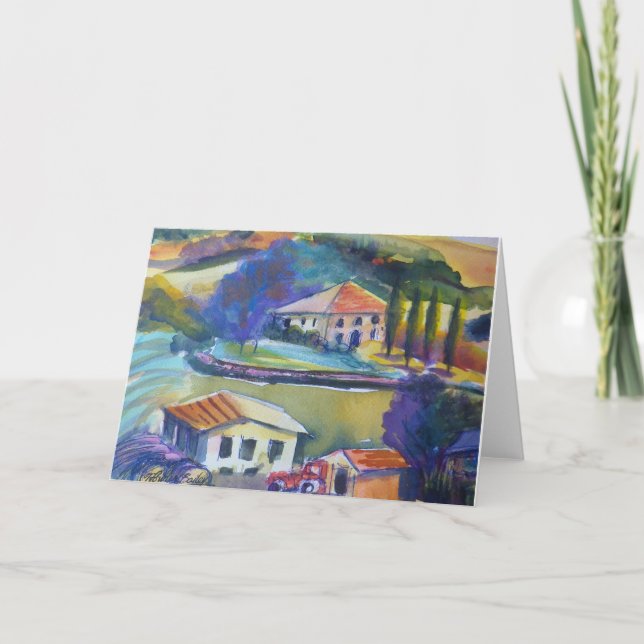 Campo que cultiva en tarjeta de felicitación en (Anverso)