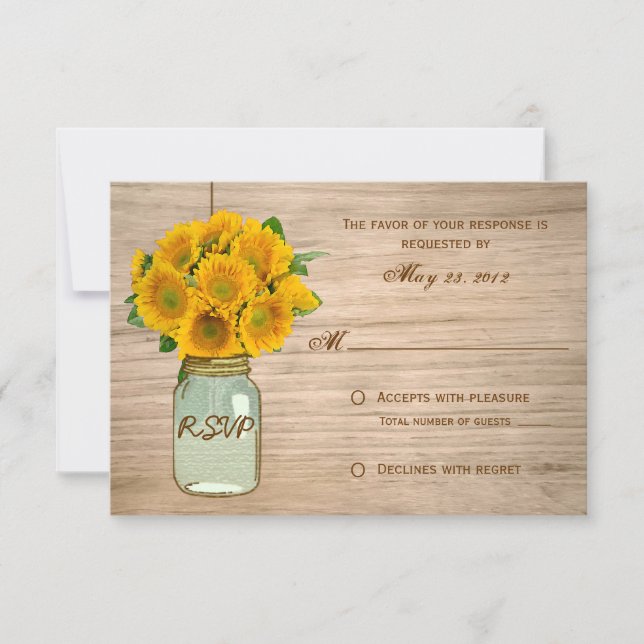 Campo Rústico Floreros de Amason Sunflowers RSVP (Anverso)