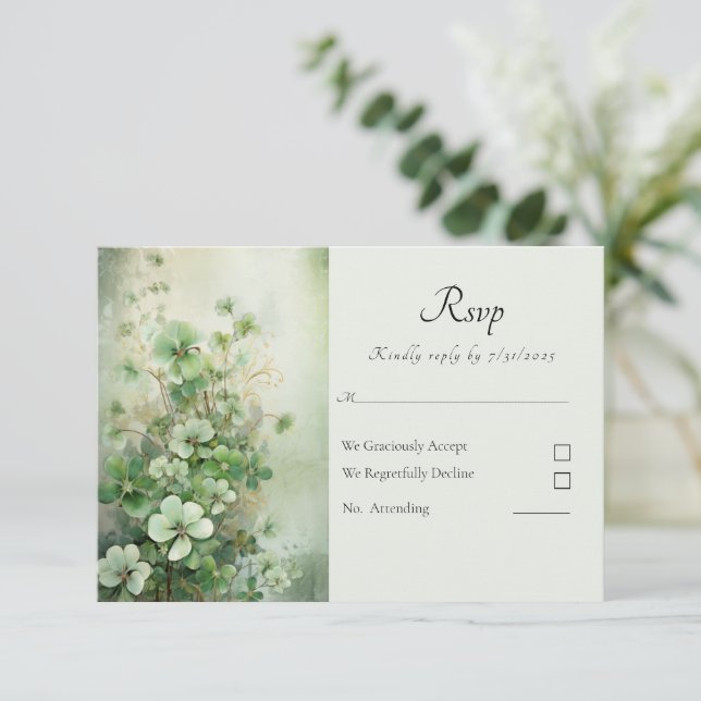 Campos de Clover Wedding RSVP (Anverso de pie)