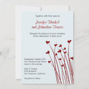 Campos de corazón Invitación a la boda de dulzura