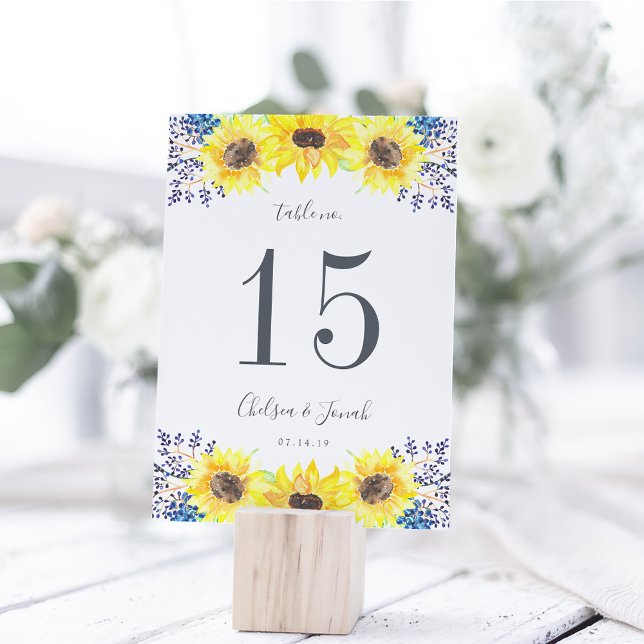 Campos de flores | Tarjeta de número de tabla pers (Subido por el creador)