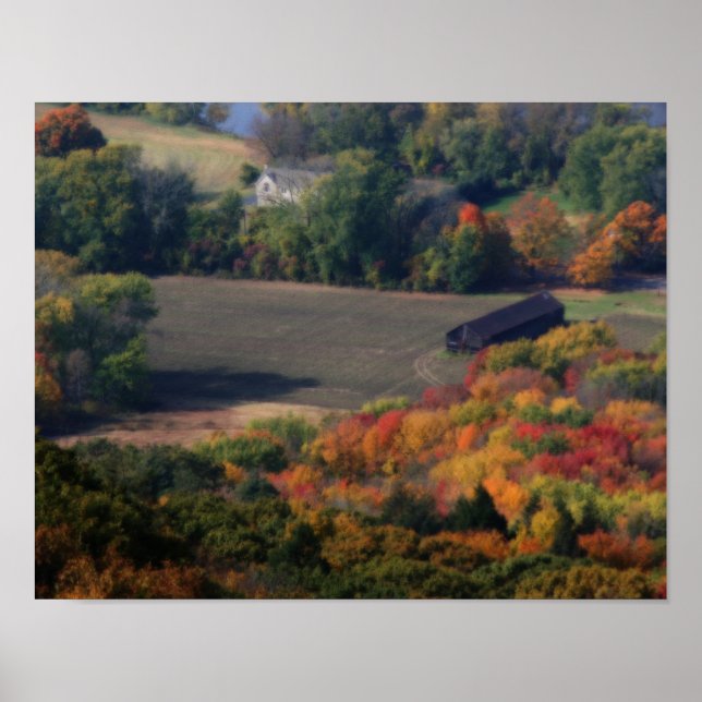 Campos de follaje otoñales Naturaleza de Barn Arte (Frente)