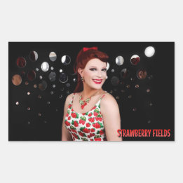 Campos de fresa Pegatinas de foto espejo