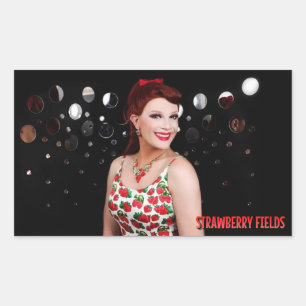 Campos de fresa Pegatinas fotográficos espejo