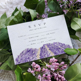 Campos de lavanda acuarela Boda RSVP
