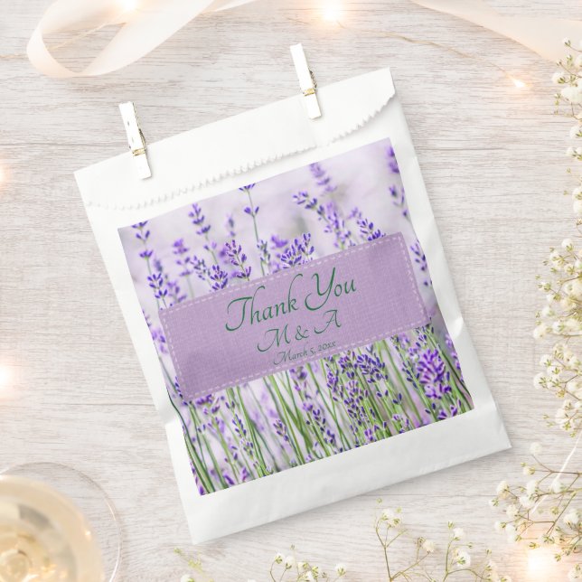 Campos de Lavanda Bolsas de Favor de Boda (Cortado)