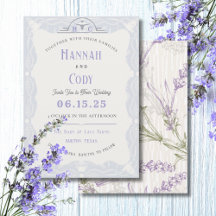 Campos de Lavanda de la Invitación de la Boda Azul