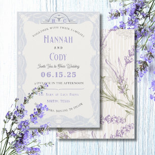 Campos de Lavanda de la Invitación de la Boda Azul