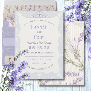 Campos de Lavanda de la Invitación de la Boda Azul