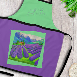 Campos de lavanda en las montañas - Delantal de ar