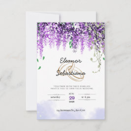 campos de lavanda invitación a tarjeta boda