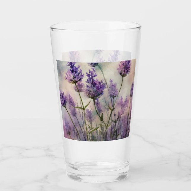 Campos de lavanda tranquilos Vidrio de pinturas -  (Anverso)