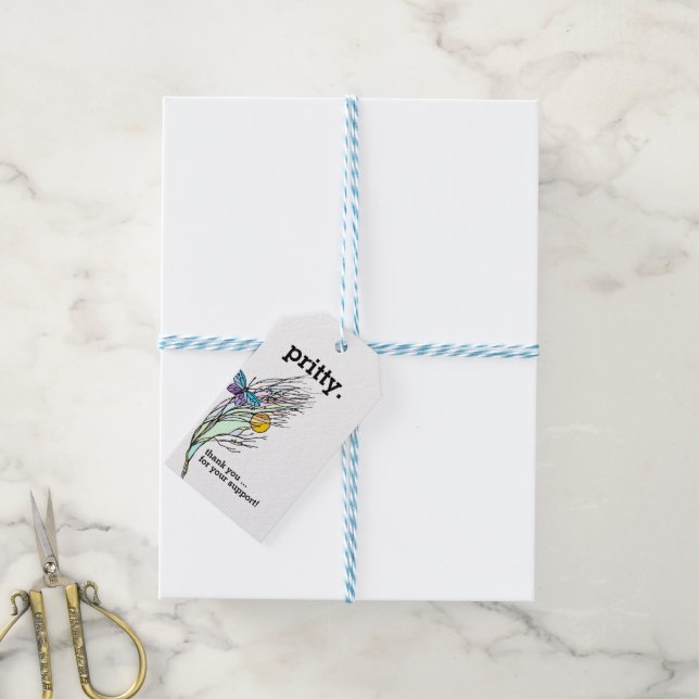 Campos de mariposa Diseño Etiqueta de regalo (Con cuerda)